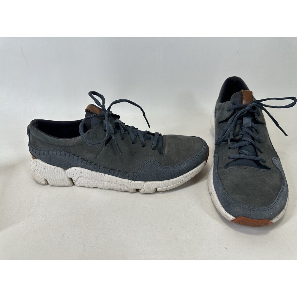 Clarks Tri Active Trigenic Nubuck Casual Shoes Blue Size 8.5 Trainers Mens